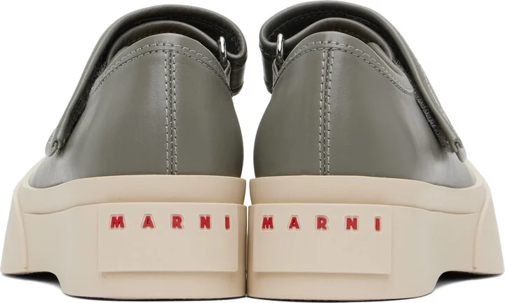 Marni Gray Leather Mary Jane Sneakers - Image 2