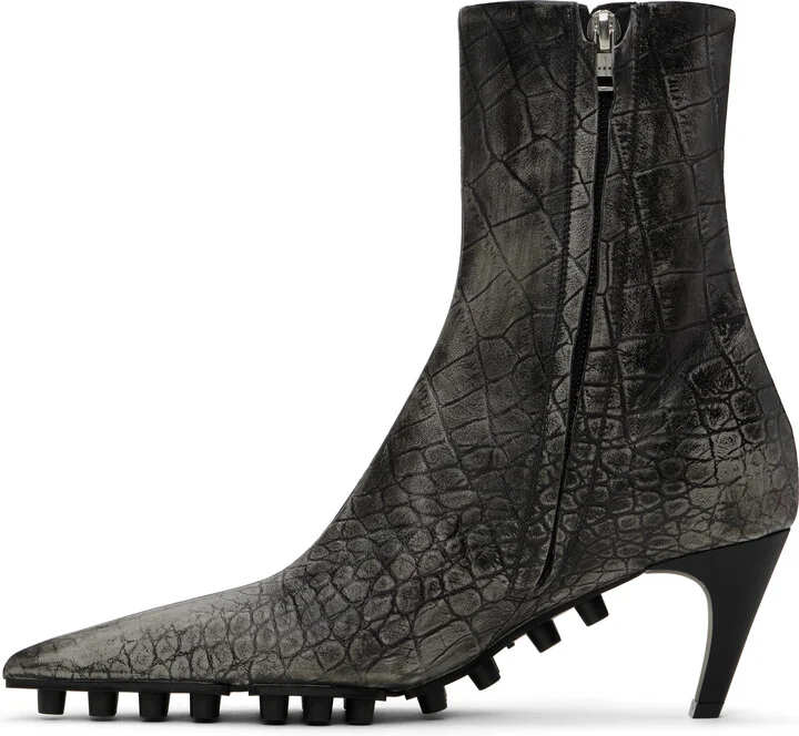 Marni Gray Spike Ankle Boots - Image 3