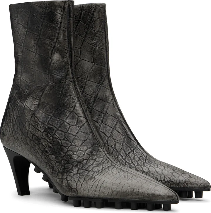 Marni Gray Spike Ankle Boots - Image 4
