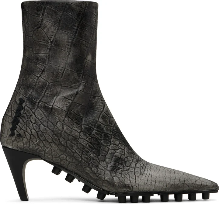 Marni Gray Spike Ankle Boots