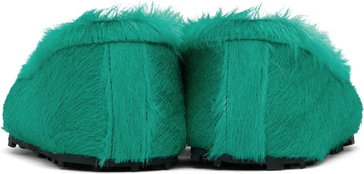 Marni Green Calf-Hair Moc Loafers - Image 2