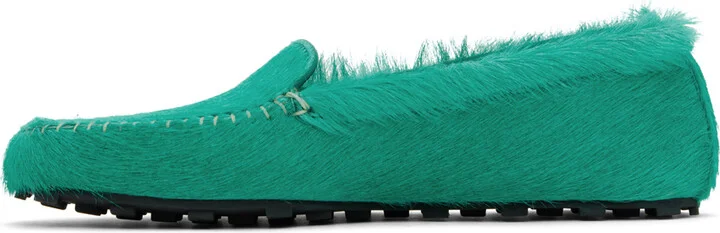 Marni Green Calf-Hair Moc Loafers - Image 3