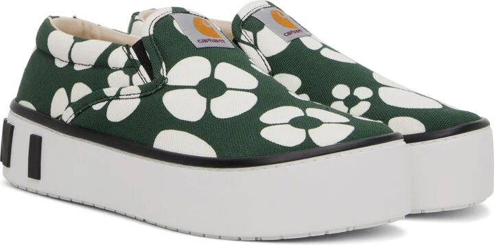 Marni Green Carhartt WIP Edition Sneakers - Image 4