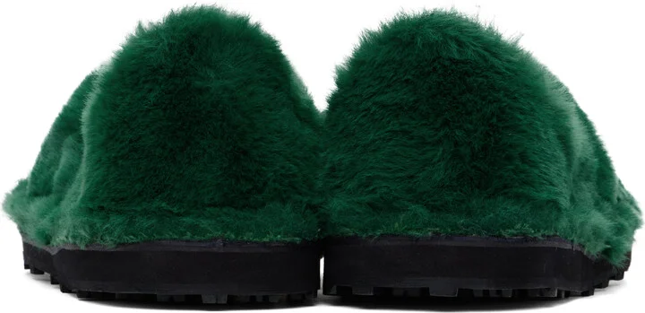 Marni Green Faux-Fur Loafers - Image 2