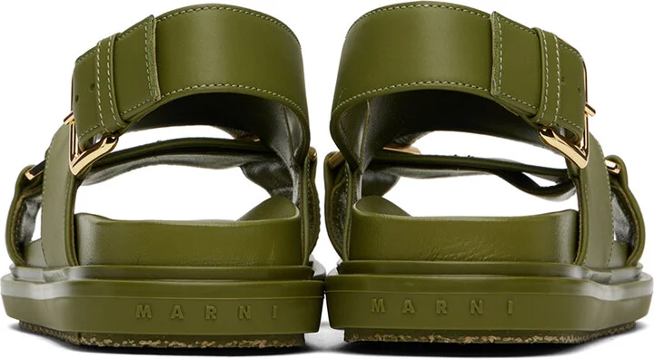 Marni Green Fussbett Crisscross Sandals - Image 2
