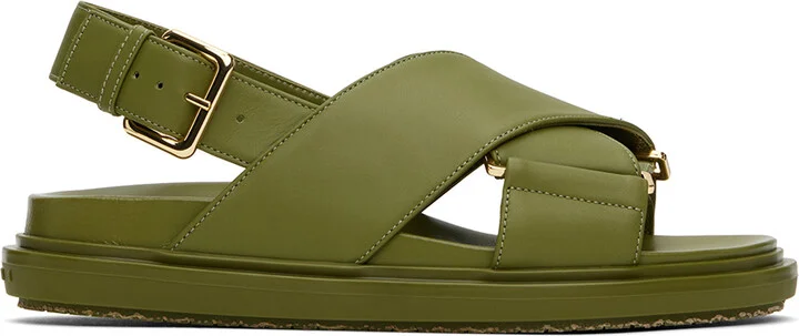 Marni Green Fussbett Crisscross Sandals