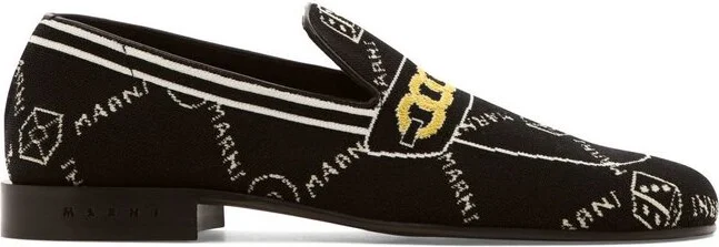 Marni Jacquard Knitted Moccasins