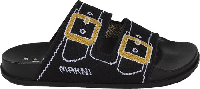 Marni Jacquard Two-Strap Slides