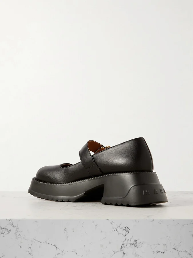 Marni - Leather Mary Jane Pumps - Black - Image 3