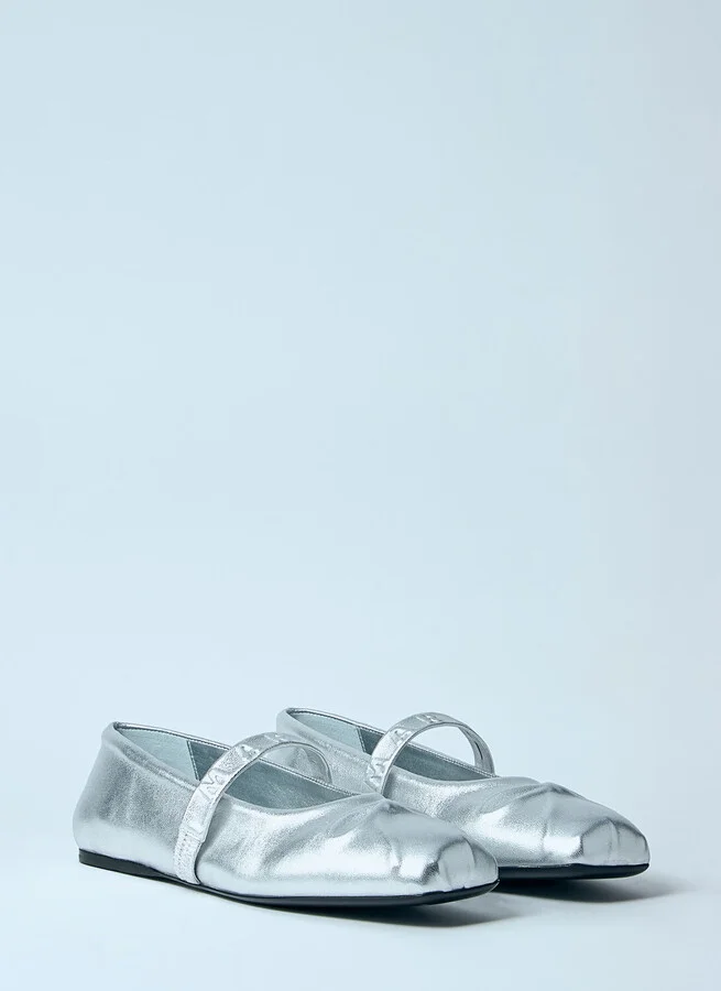 Marni Leather Mary Jane Shoes - Woman Flats Silver Eu - 38 - Image 2