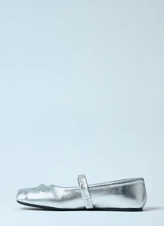Marni Leather Mary Jane Shoes - Woman Flats Silver Eu - 38 - Image 4