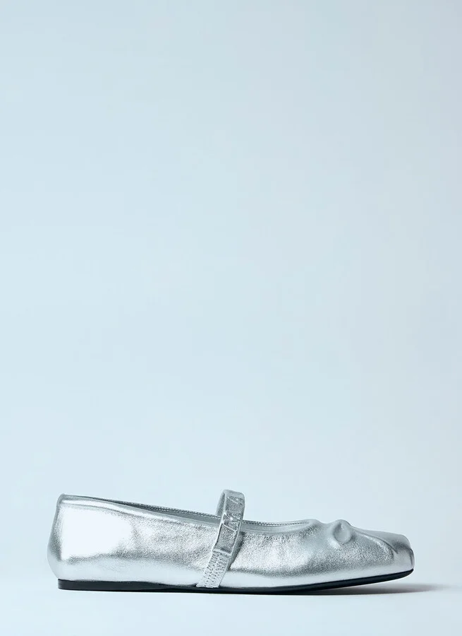 Marni Leather Mary Jane Shoes - Woman Flats Silver Eu - 38