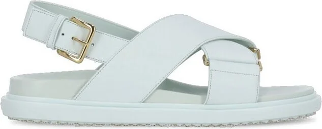 Marni Logo Embossed Buckled Sandals
