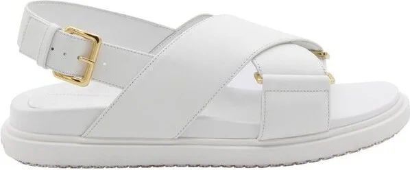 Marni Logo Embossed Buckled Sandals