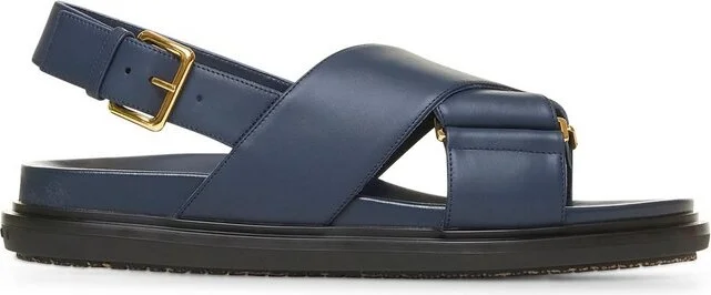 Marni Logo Embossed Buckled Sandals