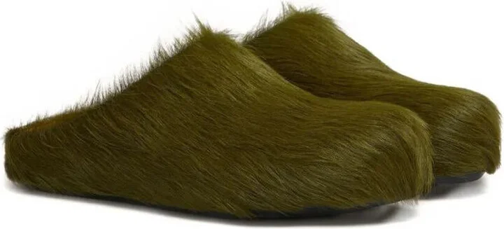 Marni Long Hair Calfskin Fussbett Sabot Shoes - Image 2