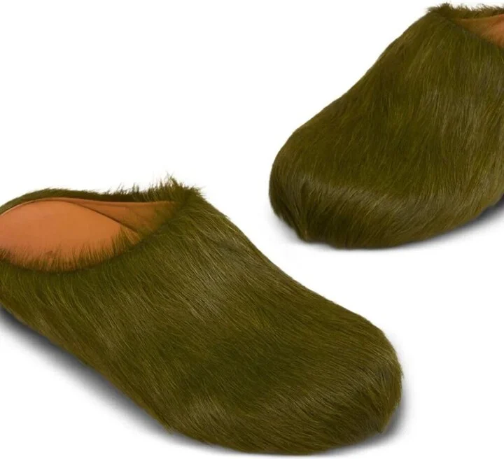 Marni Long Hair Calfskin Fussbett Sabot Shoes - Image 4