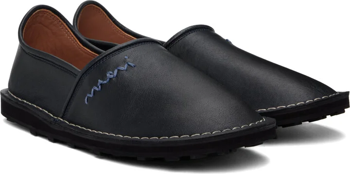 Marni Navy 'Marni' Symbol Loafers - Image 4