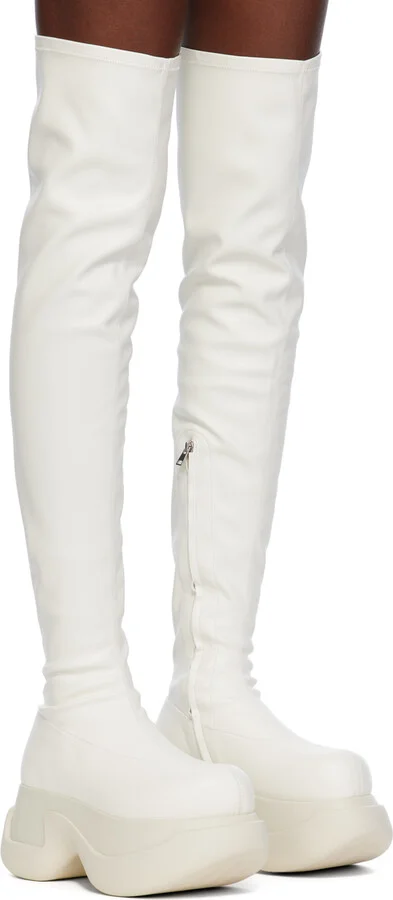 Marni Off-White Chunky Stretch Boots - Image 4
