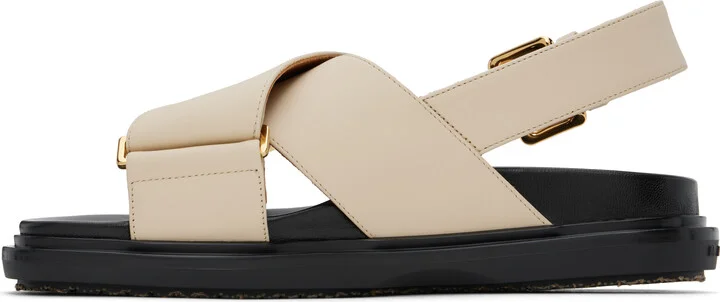 Marni Off-White Leather Fussbett Sandals - Image 3