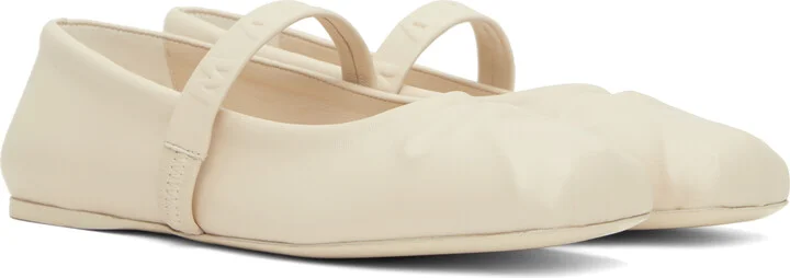 Marni Off-White Little Bow Ballerina Flats - Image 4