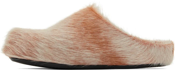 Marni Off-White & Orange Fussbett Sabot Slip-on Loafers - Image 3