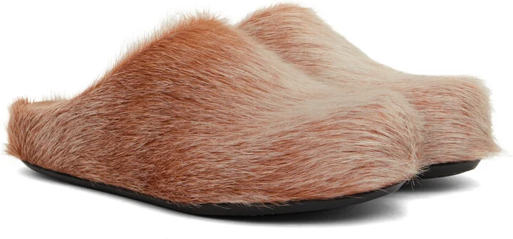 Marni Off-White & Orange Fussbett Sabot Slip-on Loafers - Image 4
