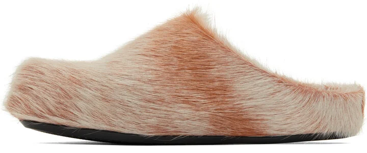 Marni Off-White & Orange Fussbett Sabot Slip-on Loafers - Image 3