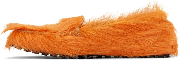 Marni Orange Calf-Hair Moc Loafers - Image 3