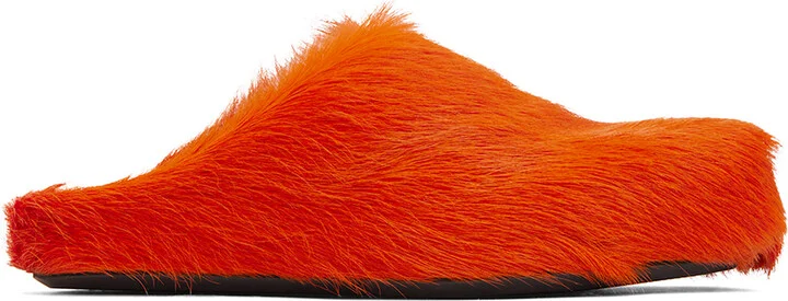 Marni Orange Fussbett Sabot Loafers