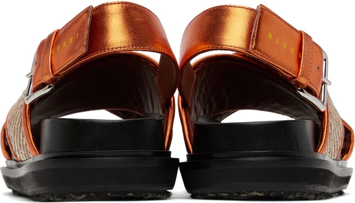 Marni Orange Fussbett Sandals - Image 2