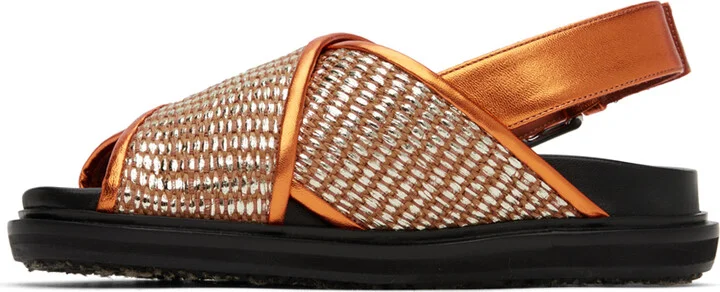 Marni Orange Fussbett Sandals - Image 3