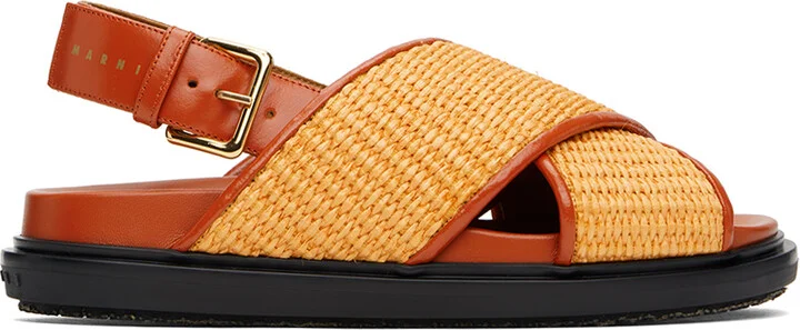 Marni Orange Fussbett Sandals