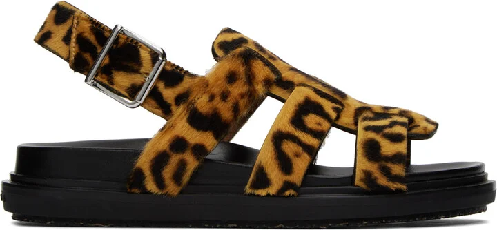 Marni Orange Fussbett Sandals