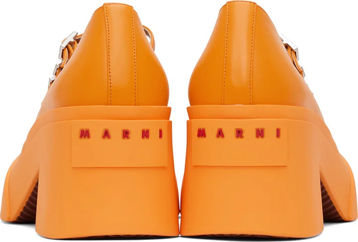 Marni Orange Pablo Triple-Buckle Mary Jane Heels - Image 2