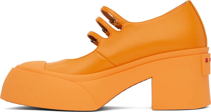Marni Orange Pablo Triple-Buckle Mary Jane Heels - Image 3