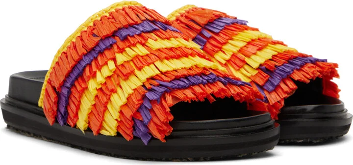 Marni Orange & Yellow Fussbett Sandals - Image 4