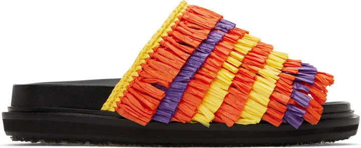 Marni Orange & Yellow Fussbett Sandals