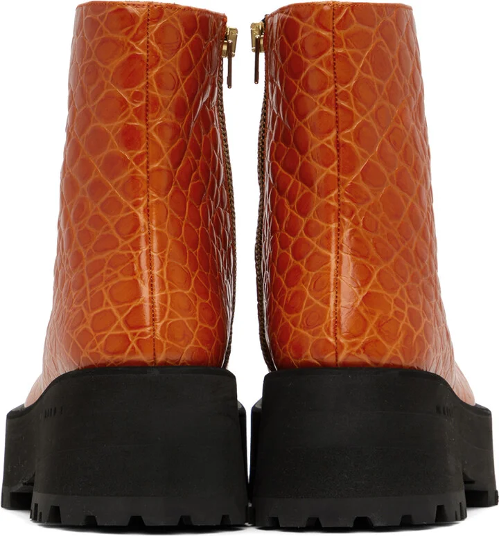 Marni Orange Zip Boots - Image 2