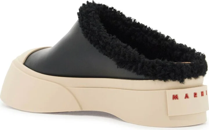MARNI pablo leather and shearling clog - Image 2