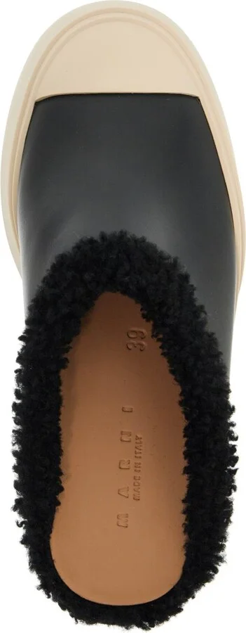 MARNI pablo leather and shearling clog - Image 3