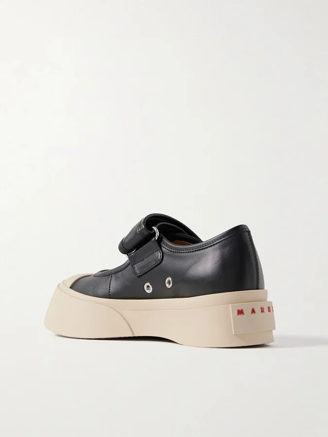 Marni - Pablo Leather Mary Jane Platform Sneakers - Black - Image 3