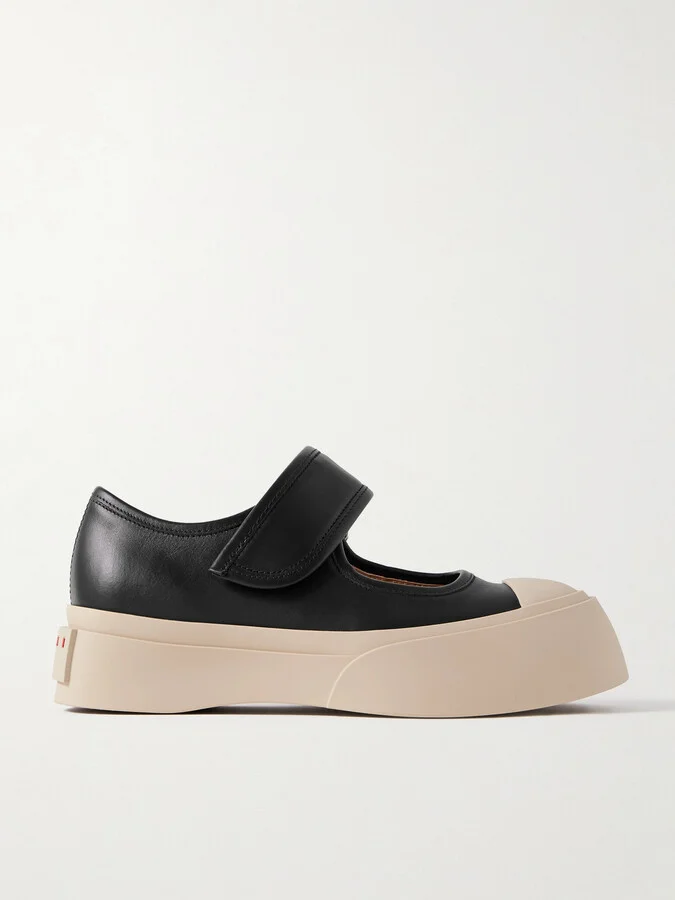 Marni - Pablo Leather Mary Jane Platform Sneakers - Black