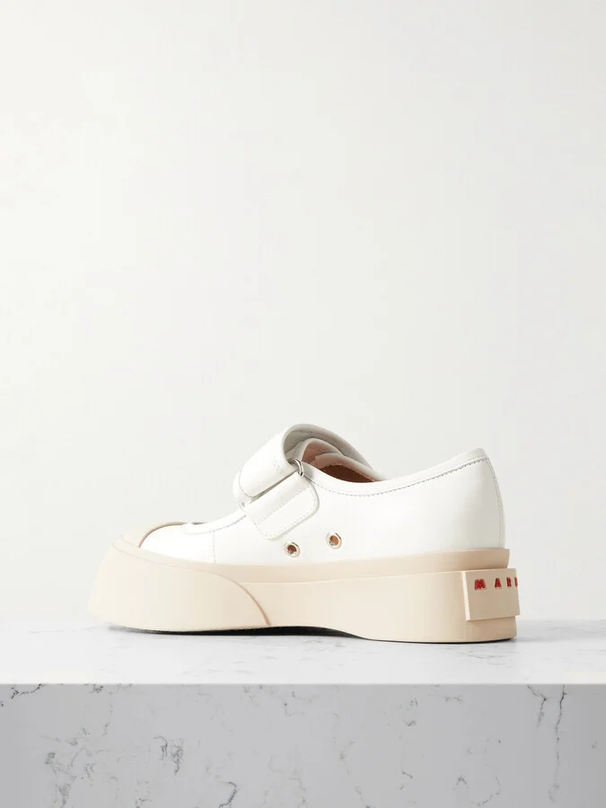 Marni - Pablo Leather Mary Jane Platform Sneakers - White - Image 3