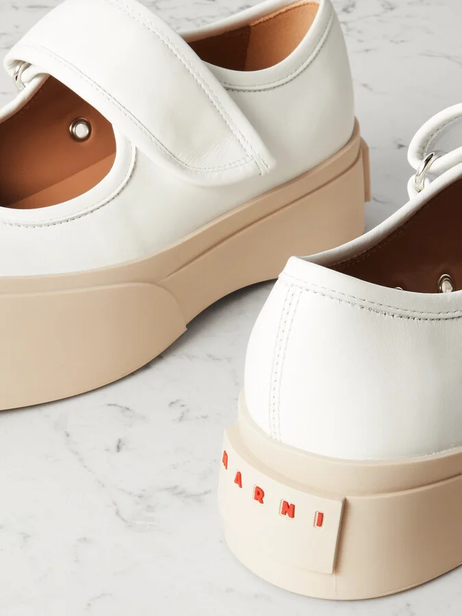 Marni - Pablo Leather Mary Jane Platform Sneakers - White - Image 4