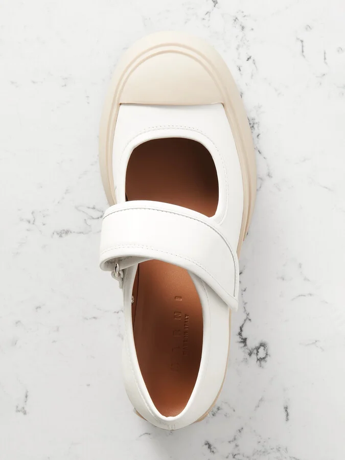 Marni - Pablo Leather Mary Jane Platform Sneakers - White - Image 5