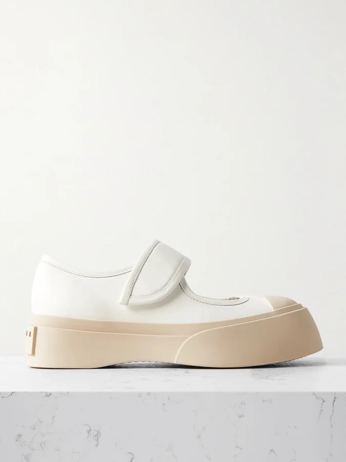 Marni - Pablo Leather Mary Jane Platform Sneakers - White