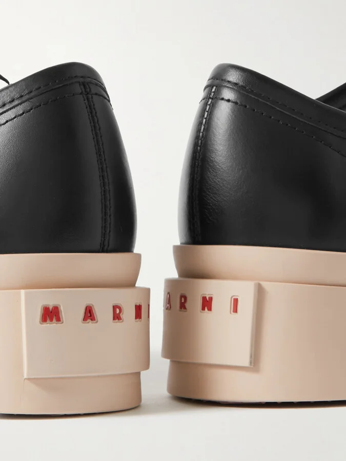 Marni - Pablo Leather Platform Sneakers - Black - Image 4
