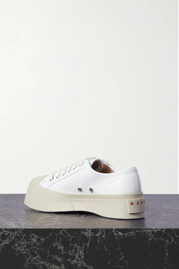 Marni - Pablo Leather Platform Sneakers - White - Image 3