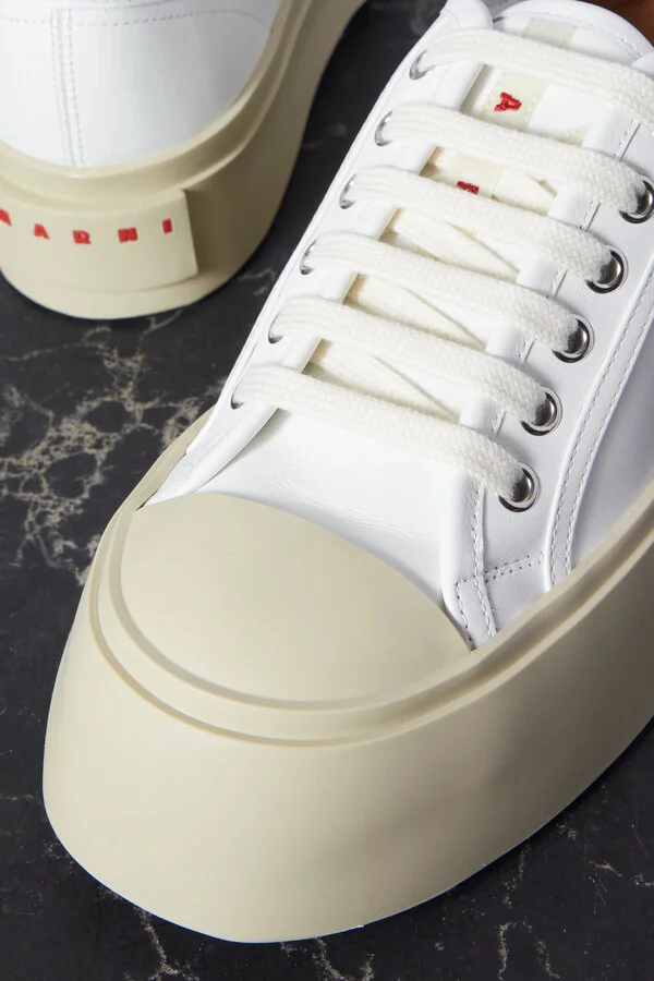 Marni - Pablo Leather Platform Sneakers - White - Image 4